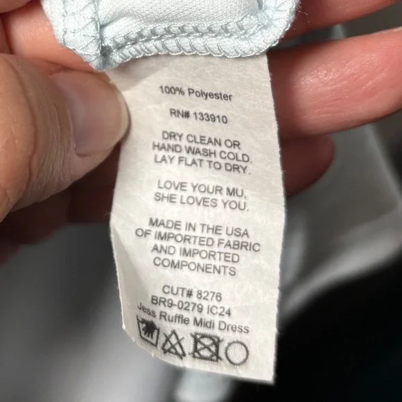 Show‎ Me Your Mumu Weddings Jess Ruffle Midi Dress Icy Blue Chiffon S m Fairy - Picture 6 of 7